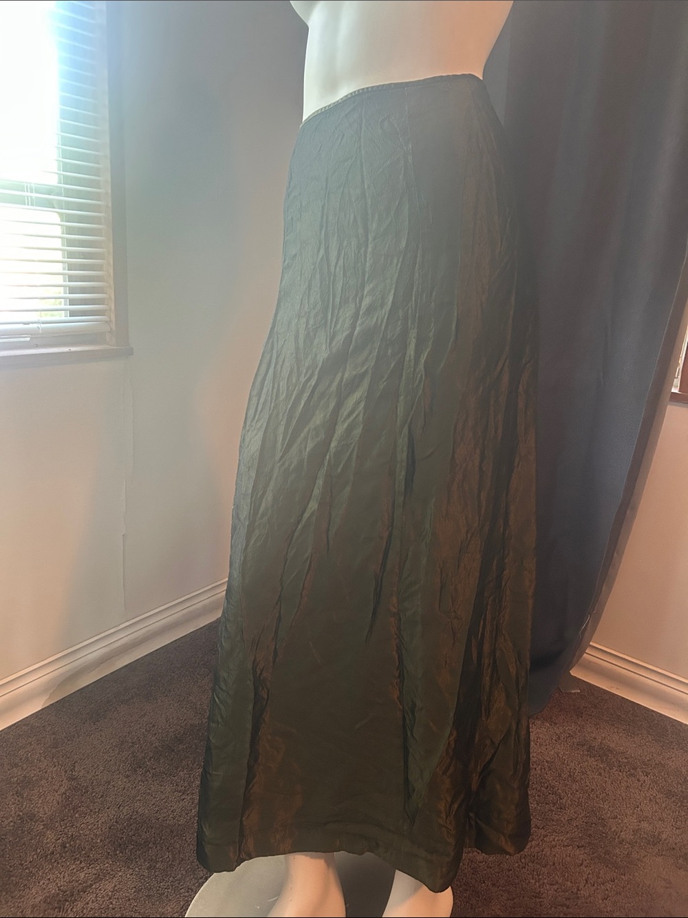 Adrianna Papell Occasion Green Maxi Skirt - Sleek A-Line Silhouette